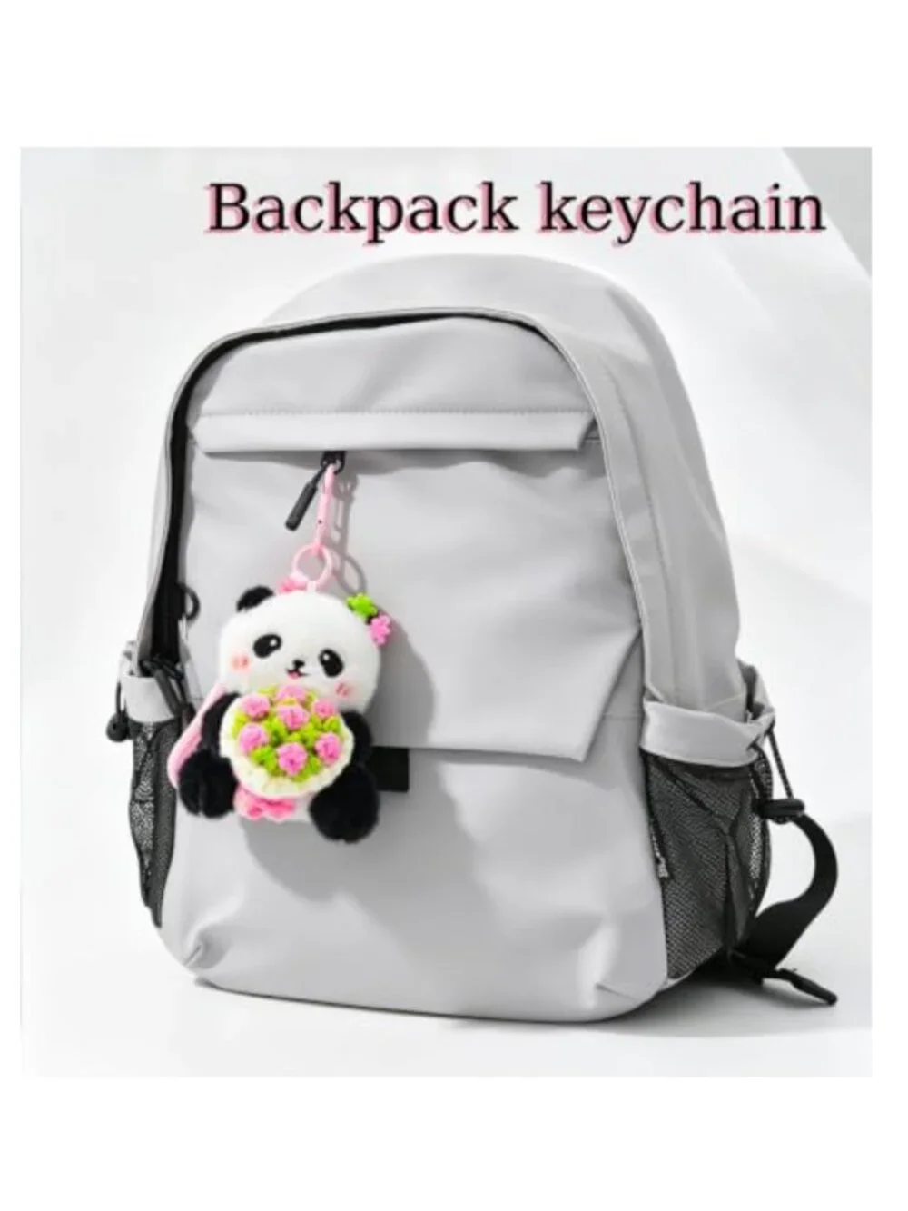 Plush Cat Keychain Bag Charm Kawaii Purse Accessory for Women